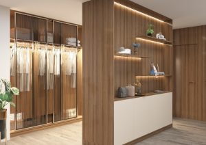 جناح ملابس متكامل فخم بتصميم مودرن -خشبي بيج (1)