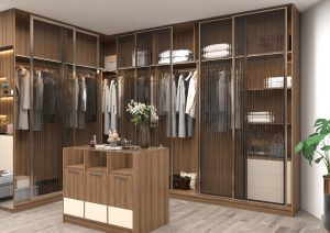 جناح ملابس متكامل فخم بتصميم مودرن -خشبي بيج (2)