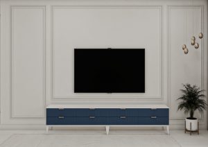 طاولة تلفزيون أرضية - نيو كلاسيك - كحلي