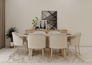 طاولة طعام بتصميم مودرن - خشابي فاتح - 2