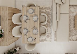 طاولة طعام بتصميم مودرن - خشابي فاتح - 5