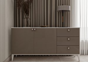 طاولة طعام بتصميم نيو كلاسيك - أوف وايت جريج داكن -2