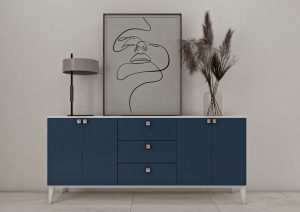 طاولة طعام بتصميم نيو كلاسيك - كحلي+أبيض