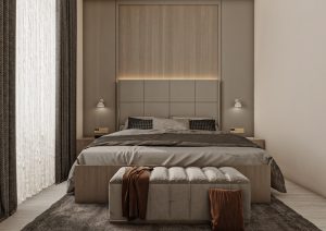 غرفة نوم بتصميم مودرن - خشبي -1