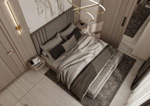 غرفة نوم بتصميم مودرن فاخر - بيج -1