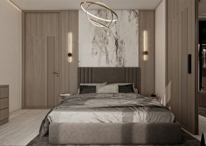 غرفة نوم بتصميم مودرن فاخر - بيج -2