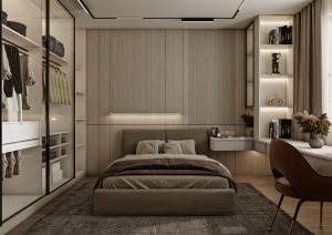 غرفة نوم شبابية بتصميم نيو كلاسيك مع طاولة مكتب (3)