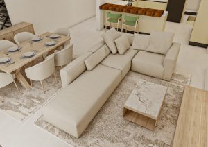 كنب زاوية مودرن _ أوف وايت -2