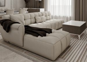 كنبة زاوية بتصميم نيو كلاتسيك - أوف وايت -2