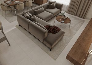 مجلس زاوية بتصميم مودرن - بيج غامق