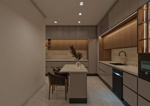 مطبخ بتصميم -2مودرن جريج خشبي (1)