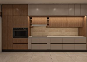 مطبخ بتصميم -2مودرن جريج خشبي (2)