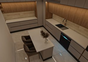 مطبخ بتصميم -2مودرن جريج خشبي (5)