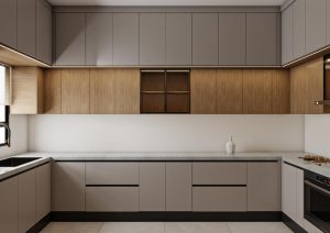 مطبخ بتصميم مودرن مدمج مع ركن تخزين زاوية (3)